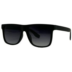 Солнцезащитные очки PROUD, квадратные, оправа: пластик, с защитой от УФ, поляризационные, градиентные, черный