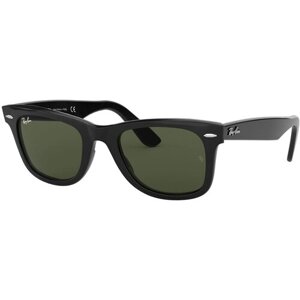 Солнцезащитные очки Ray-Ban RB 2140 901, кошачий глаз, складные, с защитой от УФ, зеркальные, черный