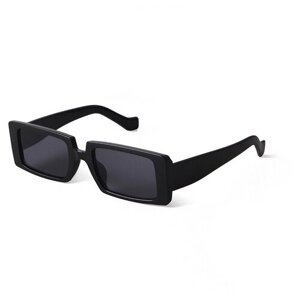 Солнцезащитные очки S00040, прямоугольные, оправа: пластик, с защитой от УФ, поляризационные, зеркальные, черный