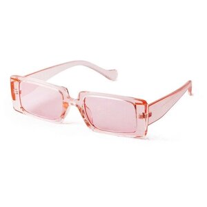Солнцезащитные очки S00048, прямоугольные, оправа: пластик, с защитой от УФ, поляризационные, зеркальные, бесцветный