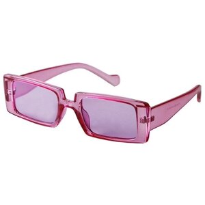 Солнцезащитные очки S00049, прямоугольные, оправа: пластик, с защитой от УФ, поляризационные, зеркальные, фиолетовый