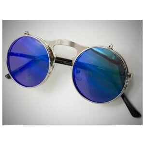 Солнцезащитные очки , серебряный, синий