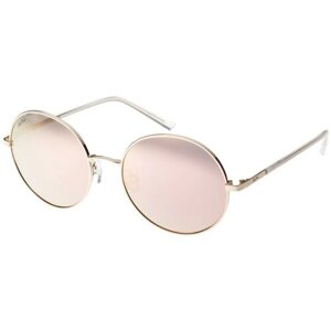 Солнцезащитные очки StyleMark, круглые, оправа: металл, поляризационные, с защитой от УФ, зеркальные, устойчивые к появлению царапин, желтый