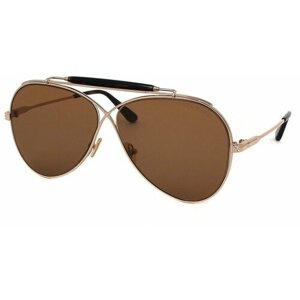 Солнцезащитные очки Tom Ford, авиаторы, оправа: металл, для женщин, золотой