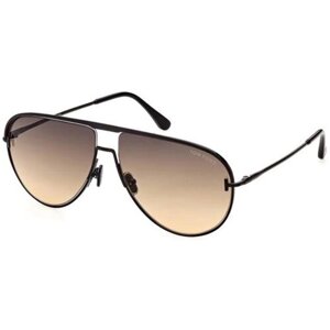 Солнцезащитные очки Tom Ford, авиаторы, оправа: металл, градиентные, для женщин, черный