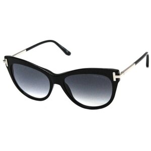 Солнцезащитные очки Tom Ford, кошачий глаз, оправа: пластик, для женщин, черный