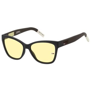 Солнцезащитные очки TOMMY HILFIGER, прямоугольные, поляризационные, для женщин, черный
