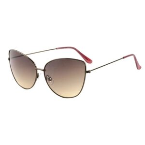 Солнцезащитные очки Tropical, кошачий глаз, оправа: металл, градиентные, для женщин, коричневый