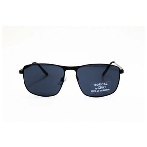 Солнцезащитные очки Tropical, овальные, оправа: металл, для мужчин, черный