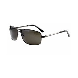 Солнцезащитные очки Tropical, прямоугольные, оправа: металл, с защитой от УФ, поляризационные, для мужчин, серый