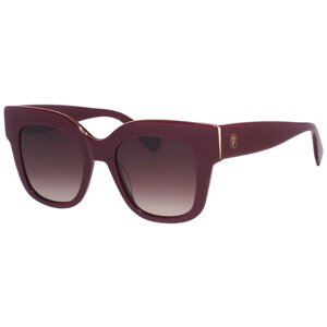 Солнцезащитные очки Valentin Yudashkin, квадратные, градиентные, для женщин, бордовый