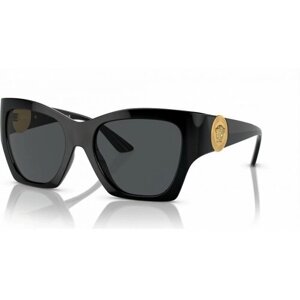 Солнцезащитные очки Versace, бабочка, оправа: пластик, с защитой от УФ, для женщин, черный