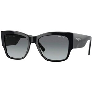 Солнцезащитные очки Vogue eyewear, бабочка, оправа: пластик, градиентные, для женщин, черный