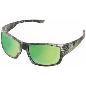 Солнцезащитные очки WFT, узкие, спортивные, зеркальные, поляризационные, зеленый