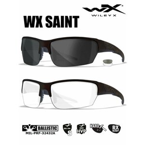 Солнцезащитные очки wiley X WX SAINT (FRAME MATTE BLACK, LENS CLEAR + GREY), серый