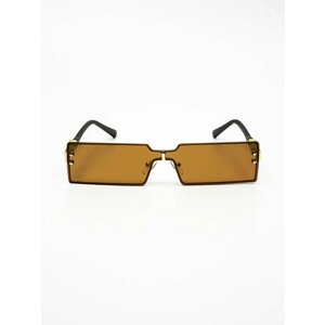 Солнцезащитные очки , золотой, коричневый