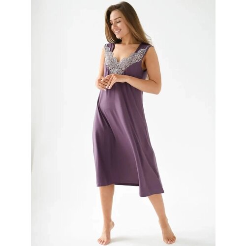 Сорочка Текстильный Край, размер 52, фиолетовый