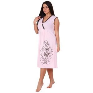 Сорочка Трикотажные сезоны, трикотажная, размер 64, розовый