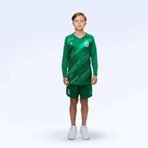 Спортивная форма ФК Динамо Москва для мальчиков, лонгслив и шорты, размер 160, зеленый