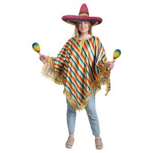 Страна Карнавалия Карнавальный костюм "Мексиканское пончо", цветные полоски