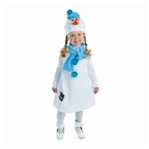 Страна Карнавалия Карнавальный костюм «Снеговик с заплаткой», велюр, рост 98 см, цвет белый