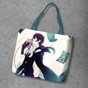 Сумка шоппер Anime Dakimakura повседневная, синтетический материал, полиэстер, внутренний карман, мультиколор