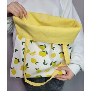 Сумка шоппер bag_2color_lemon, растительное волокно, текстиль, желтый