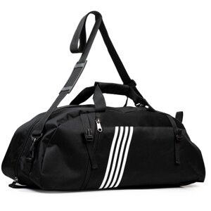Сумка спортивная сумка-рюкзак , 45 л, 30х27х65 см, ручная кладь, отделение для обуви, отделение для мокрых вещей, фиксирующие ремни, плечевой ремень, черный