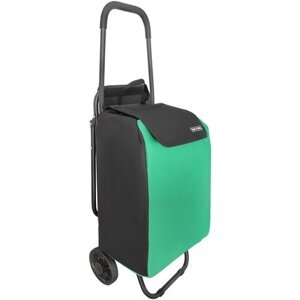 Сумка-тележка с сиденьем цв. сумки чёрный/зелёный
