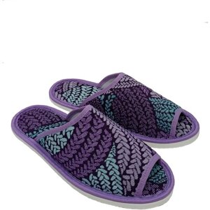 Тапочки ivshoes, текстиль, нескользящая подошва, размер 36-37, фиолетовый