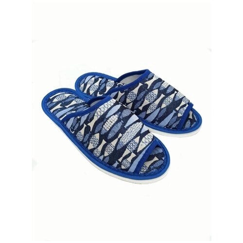 Тапочки ivshoes, текстиль, нескользящая подошва, размер 38-39, синий