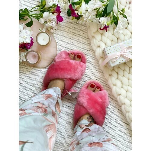 Тапочки Лапки Кошки, размер 44, розовый