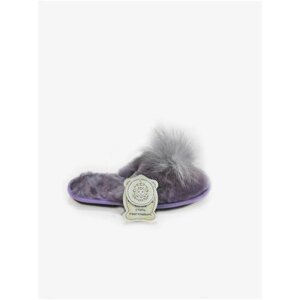 Тапочки ОвчинаТорг, натуральный мех, нескользящая подошва, размер 38, фиолетовый