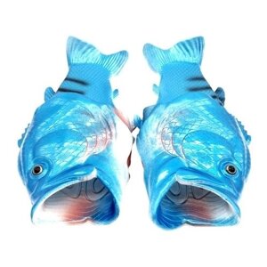 Тапочки-шлепки "Рыба Тунец"Tapatuli. Цвет синий. Унисекс. Универсальный размер РФ 42/43