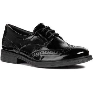 Туфли для девочки, GEOX, J8449D00066C9999, чёрный, размер - 35