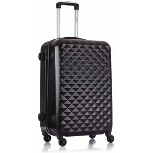 Умный чемодан L'case, 77 л, размер M, черный
