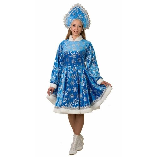 Взрослый голубой костюм Снегурочки Амалии