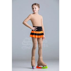 Юбка для танцев и гимнастики , размер 110, оранжевый, черный