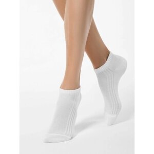 Женские носки Conte Elegant укороченные, в сетку, размер 36-37, белый