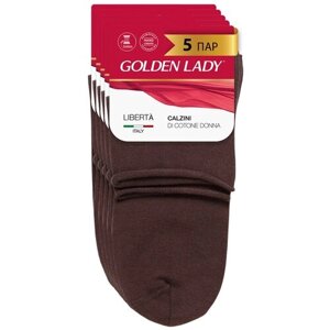 Женские носки Golden Lady средние, 5 пар, размер 39-41, коричневый