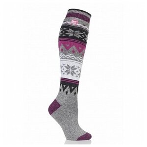 Женские носки Heat Holders высокие, размер (37-42), серый, фиолетовый