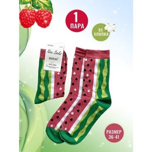 Женские носки Мини средние, бесшовные, 80 den, размер 36-41, зеленый, розовый