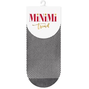 Женские носки MiNiMi укороченные, капроновые, в сетку, размер 0 (one size), черный