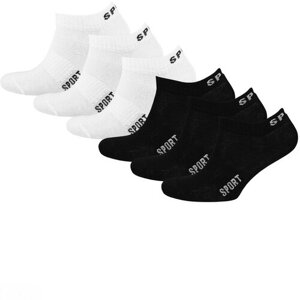 Женские носки STATUS укороченные, подарочная упаковка, усиленная пятка, вязаные, 6 пар, размер 23-25, черный, белый