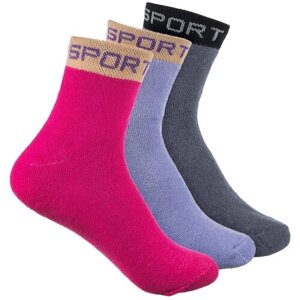 Женские носки Весёлый носочник средние, утепленные, размер 35-40, фиолетовый, розовый