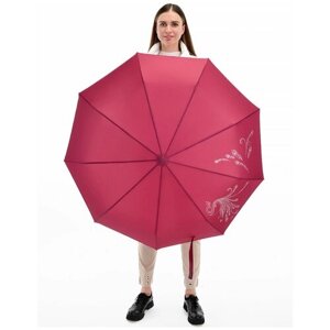 Женский складной зонт Popular umbrella 2602/малиново-красный