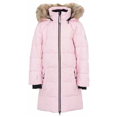 Зимнее пальто-пуховик для девочек котофей 07858002-40 размер 116 цвет розовый
