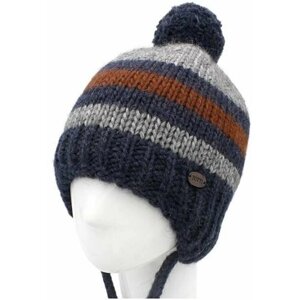 Зимняя шапка для мальчика на завязках котофей 07711385-40 размер 48-50