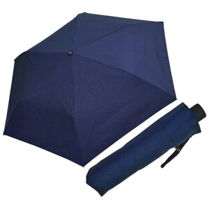 Зонт Ame Yoke, механика, 3 сложения, купол 90 см., 6 спиц, синий