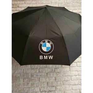 Зонт BMW, автомат, 2 сложения, 9 спиц, черный